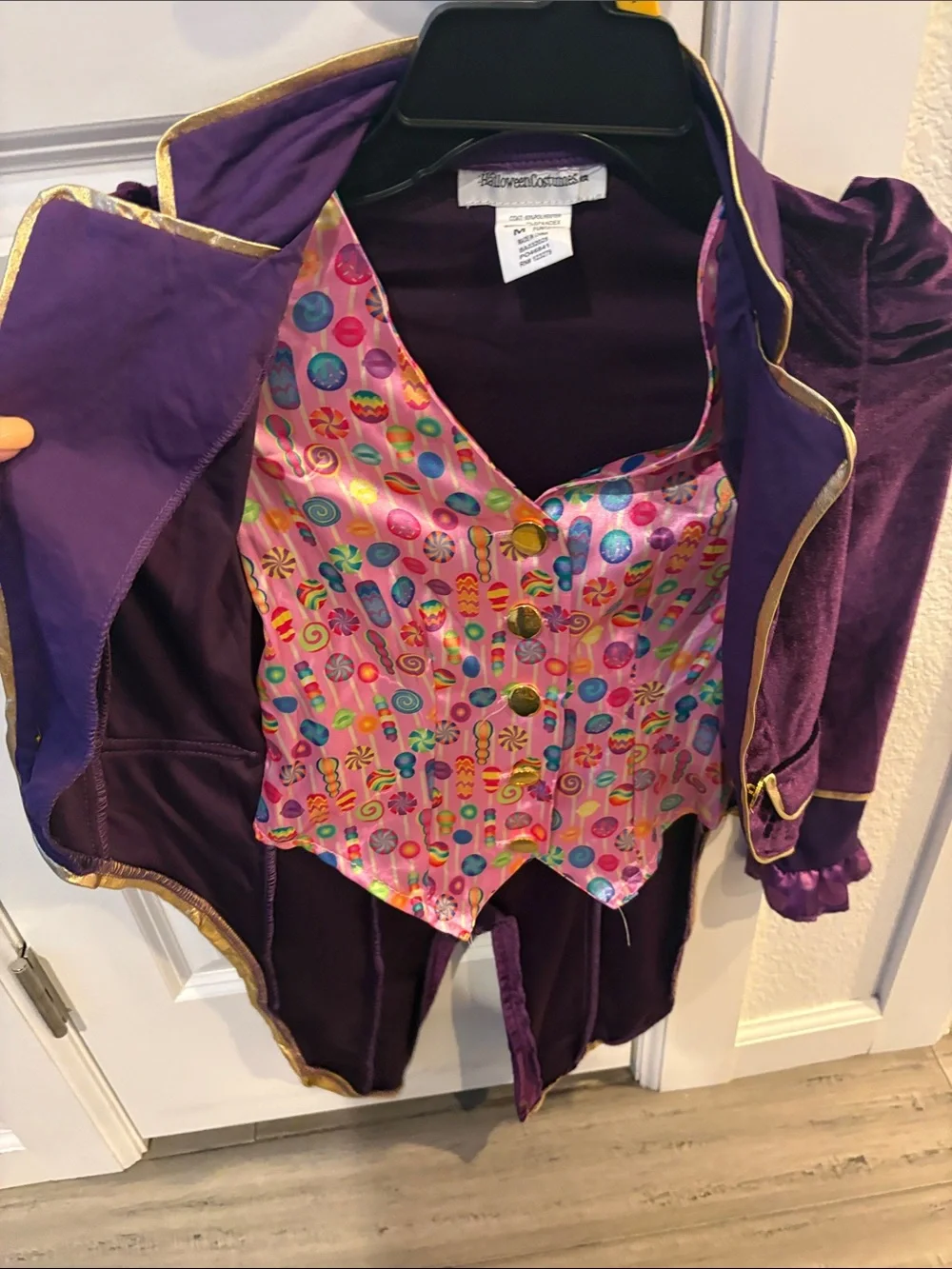 Willy Wonka Candy Inventor Girls Costume vest - Purple